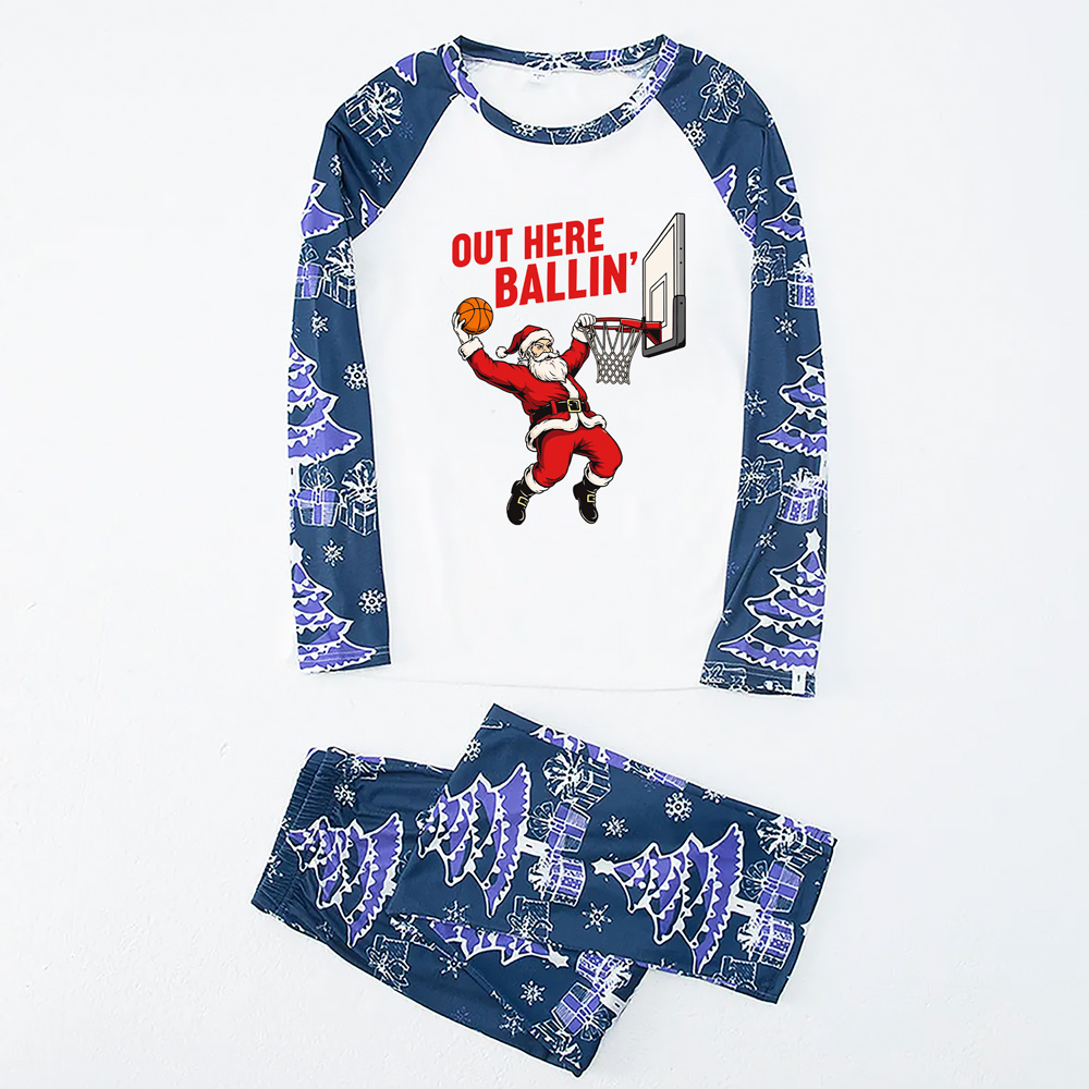 Baseball Santa Player Matching Xmas Family Pajamas 8