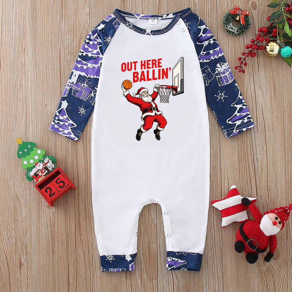 Baseball Santa Player Matching Xmas Family Pajamas 9