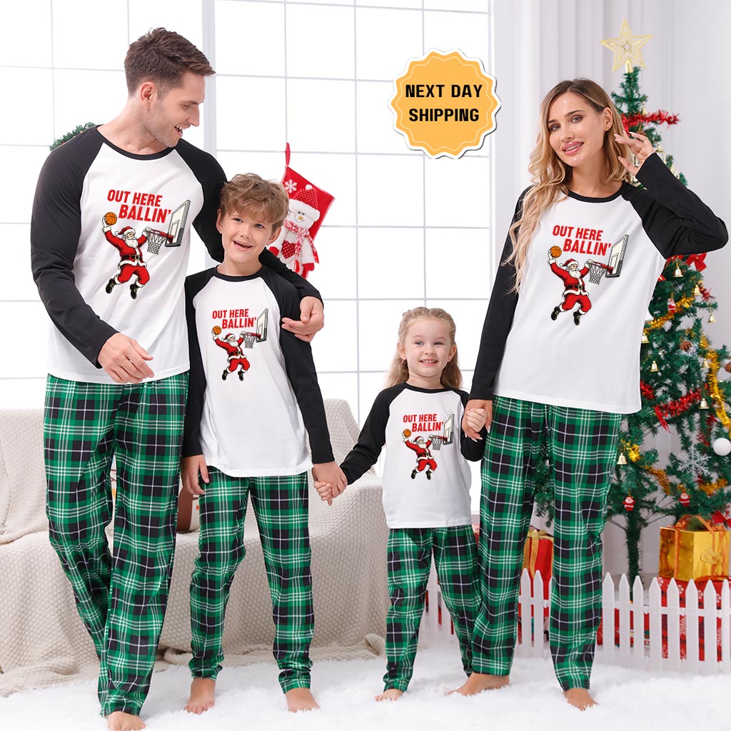 Baseball Santa Player Matching Xmas Family Pajamas 5