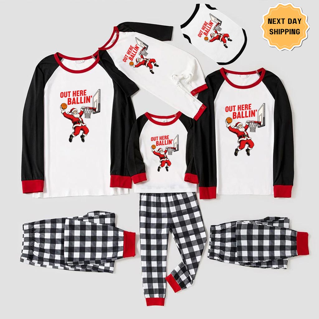 Baseball Santa Player Matching Xmas Family Pajamas 6