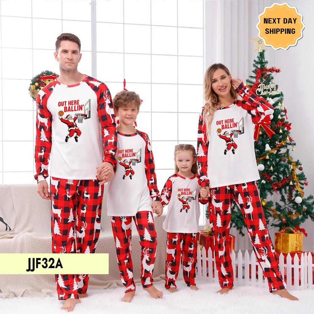 Baseball Santa Player Matching Xmas Family Pajamas 2