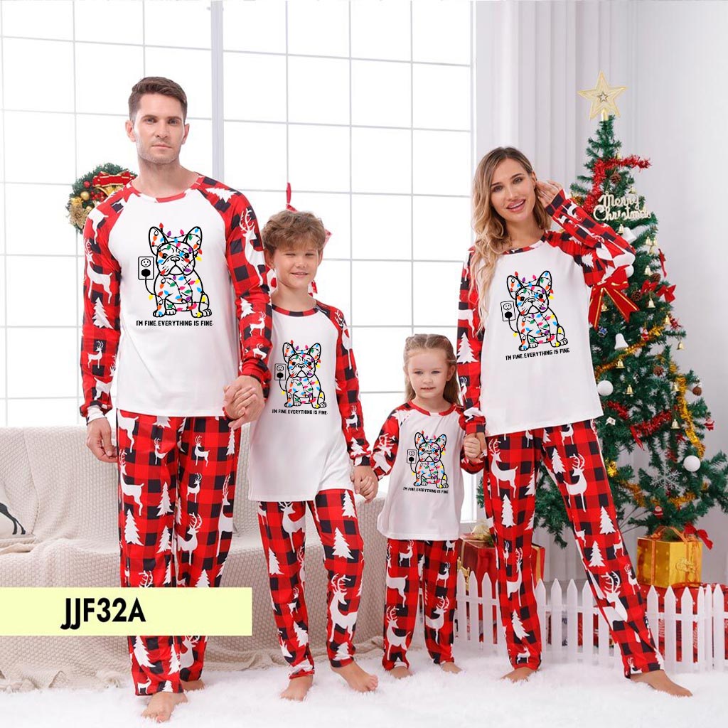 Funny French Bulldog Matching Family Christmas Jammies 6