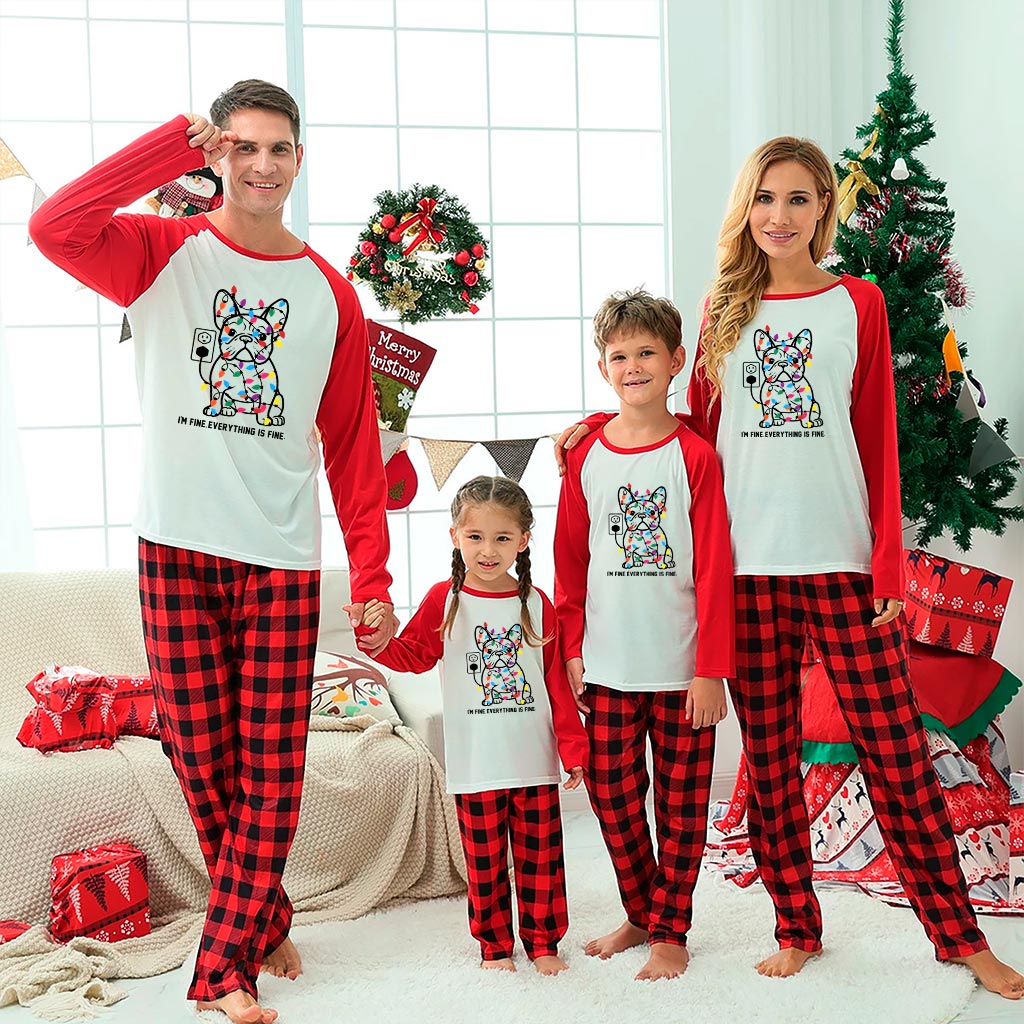 Funny French Bulldog Matching Family Christmas Jammies 3