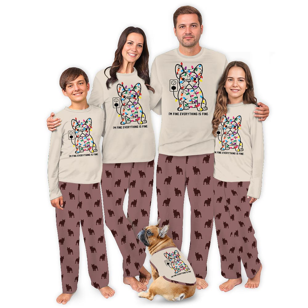 Funny French Bulldog Matching Family Xmas Pajamas 5