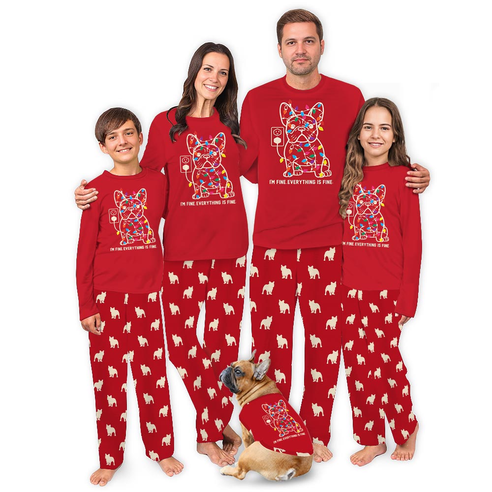 Funny French Bulldog Matching Family Xmas Pajamas 4