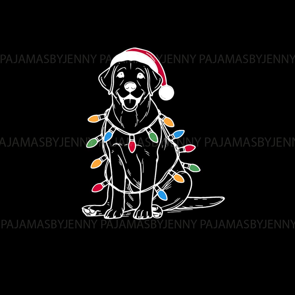 Labrador Retriever And Christmas Light Matching Family Jammies 2
