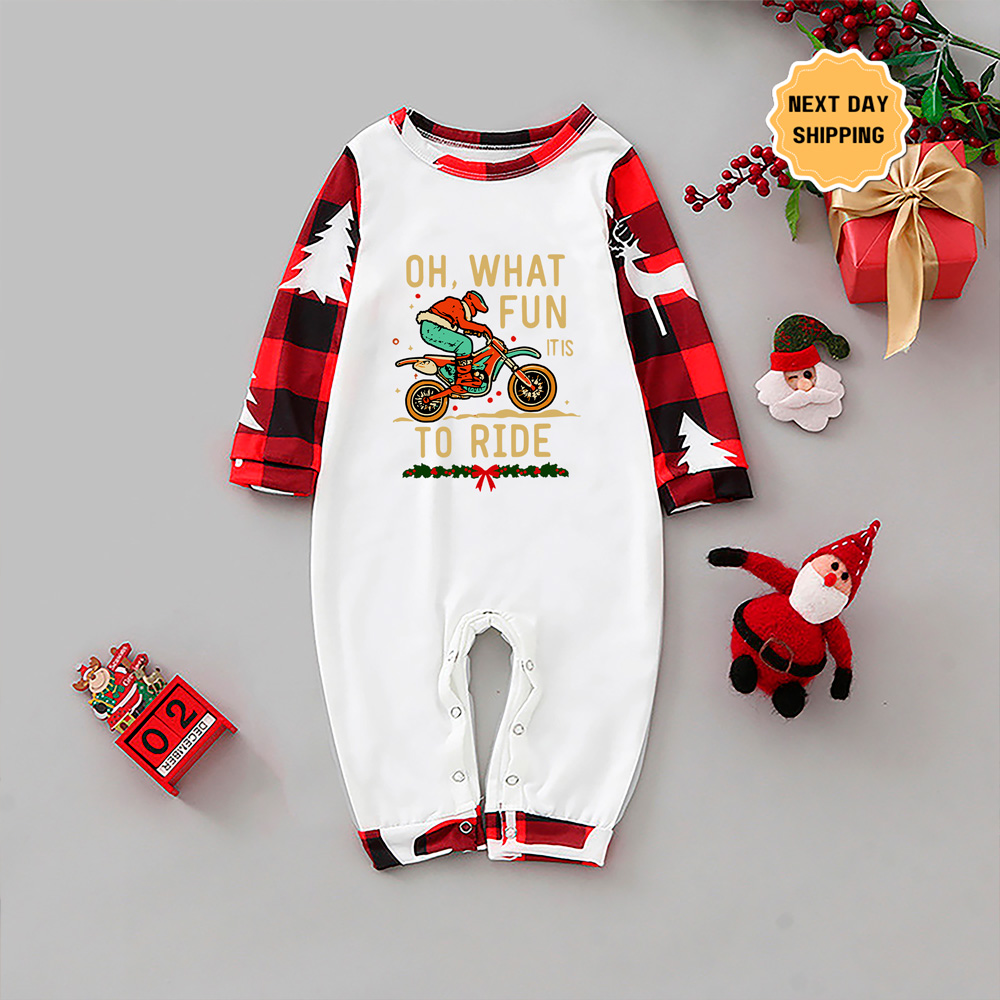 Oh What Fun It Is To Ride Motocross Matching Pjs For Xmas 7