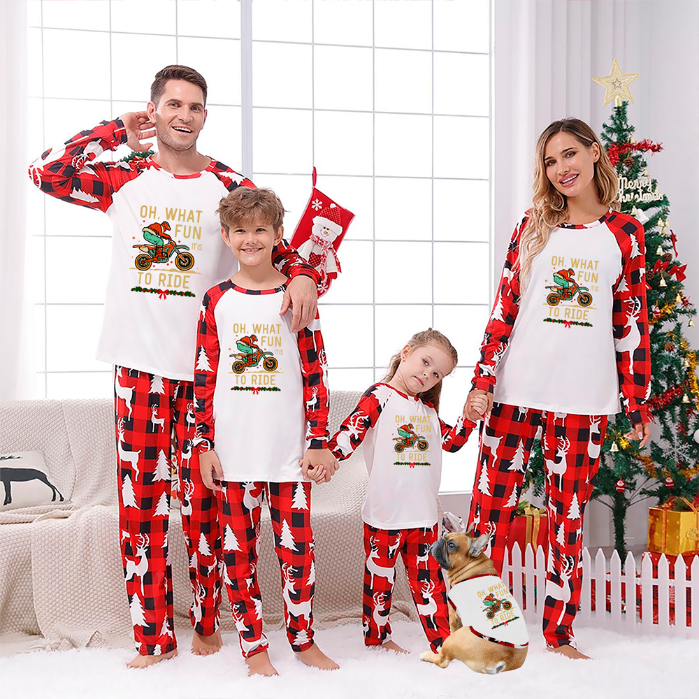 Oh What Fun It Is To Ride Motocross Matching Pjs For Xmas 4