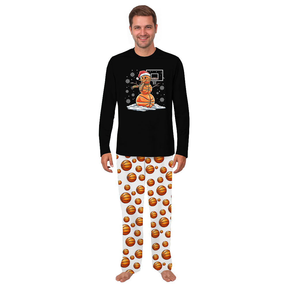 Unique Basketball Snowman Christmas Pajamas Sets 2