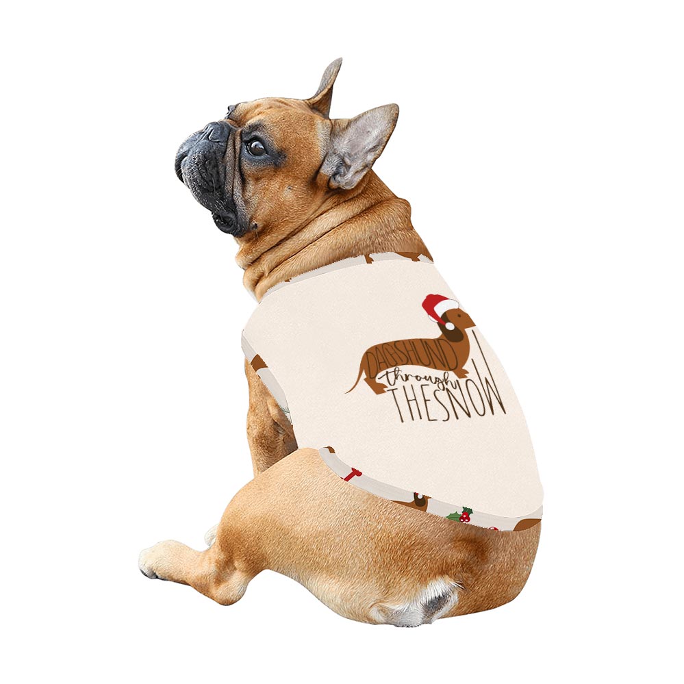 Cute Dachshund Through The Snow Saying Family Christmas Pajamas 8