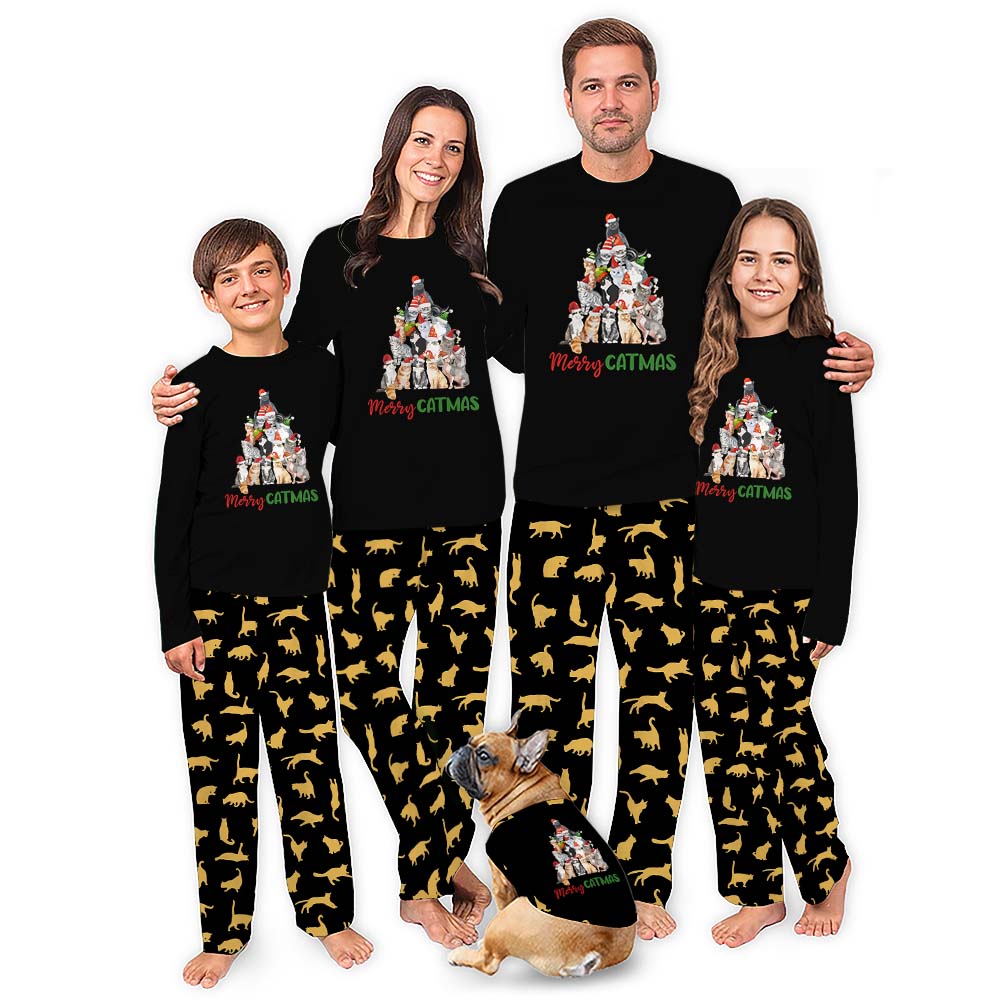 Merry Catmas Pajamas Christmas Tree Edition With Plus Size 4