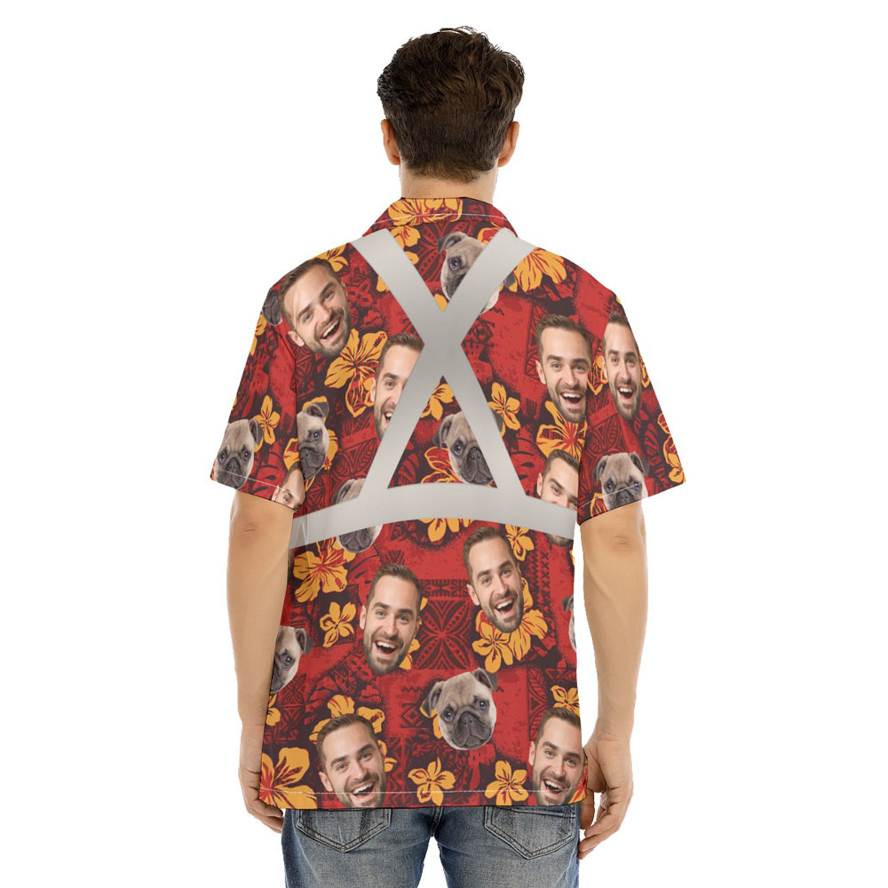 Classic Hi Vis Hawaiian Shirt With Custom Multiple Faces 3
