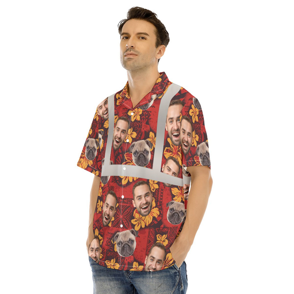 Classic Hi Vis Hawaiian Shirt With Custom Multiple Faces 4