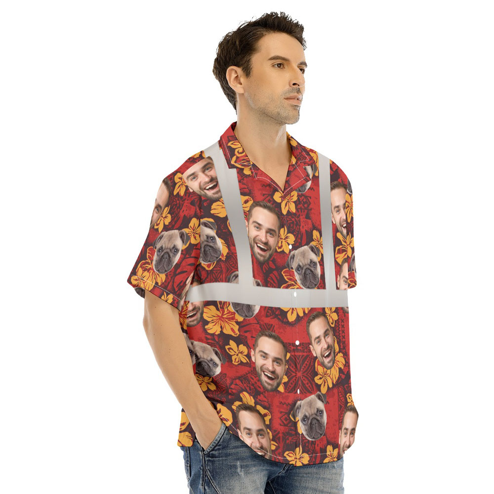Classic Hi Vis Hawaiian Shirt With Custom Multiple Faces 5