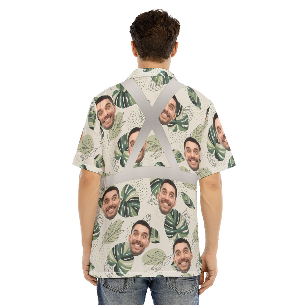Funny Custom Face Hawaiian Safety Shirt With Reflective Strip 3