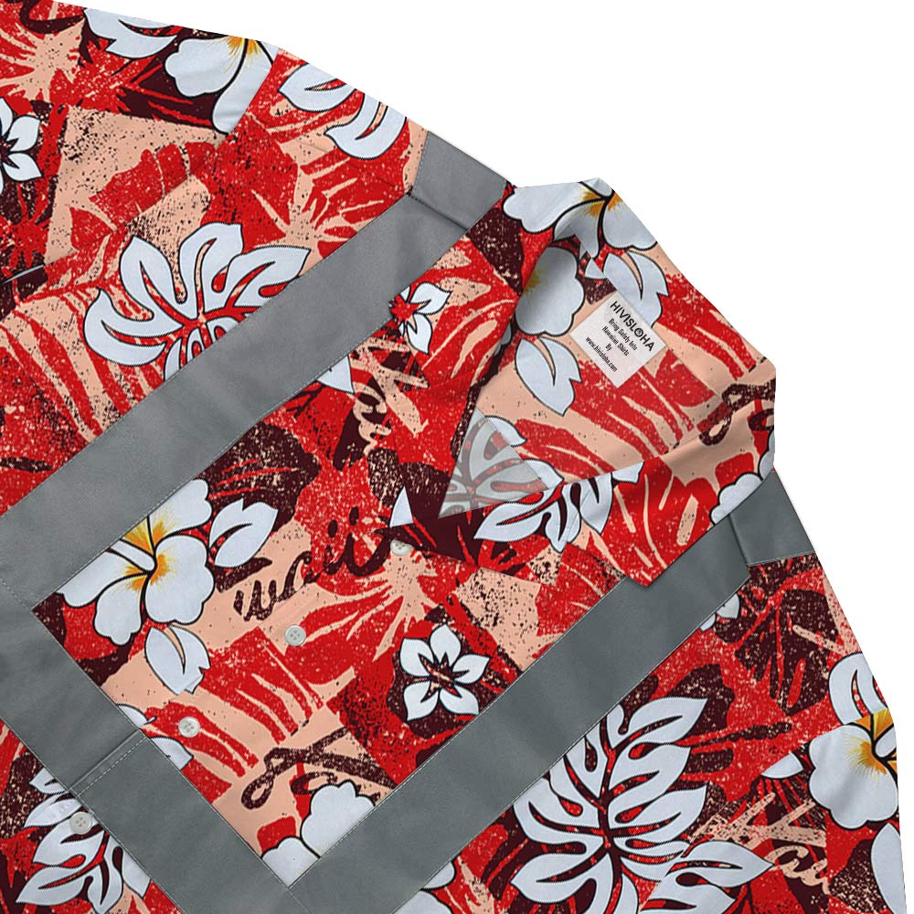 Premium Cotton Floral Hawaiian Shirt With Reflective Strip 4