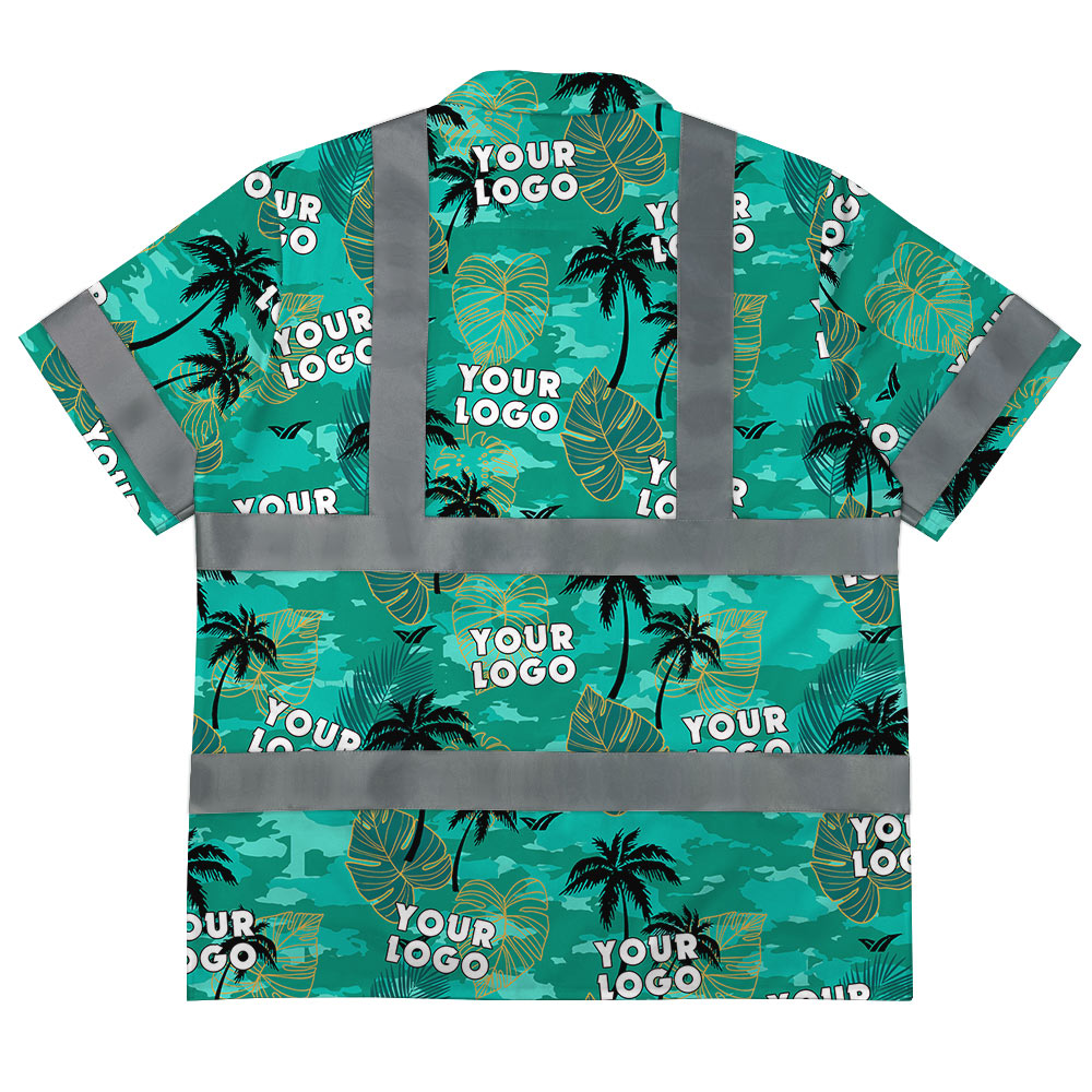 Tropical Hawaiian Safety Shirt With Custom Company Logo 3