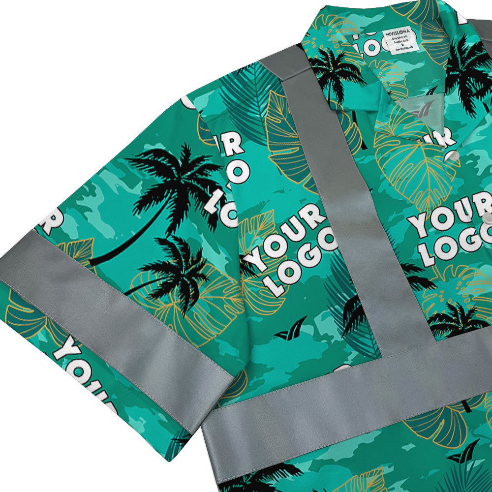 Tropical Hawaiian Safety Shirt With Custom Company Logo 5