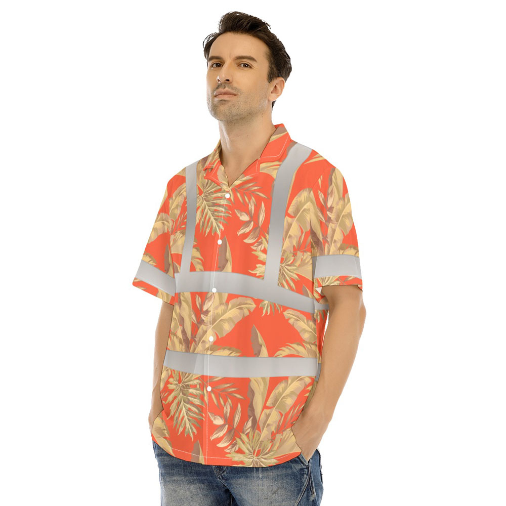 Tropical Orange Hawaiian Safety Shirt 4