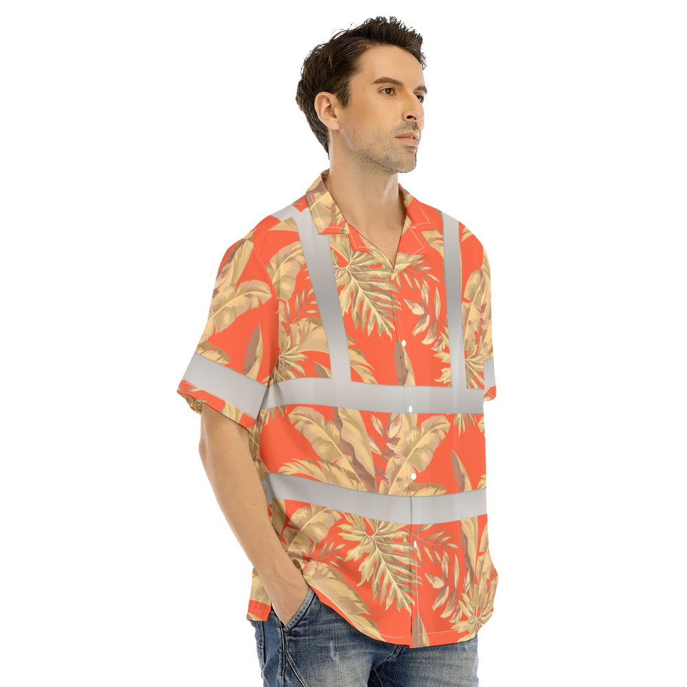 Tropical Orange Hawaiian Safety Shirt 5