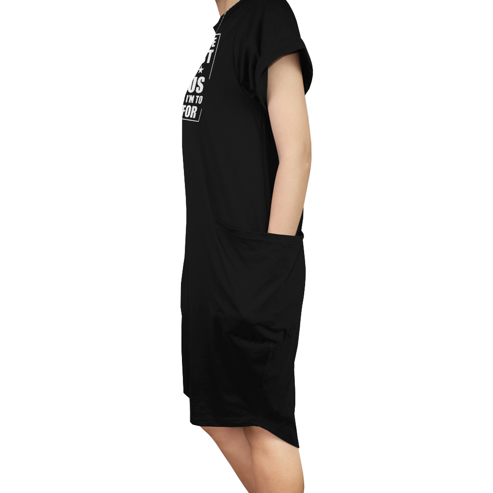 I'm Not Perfect Short Sleeve Loose Fit Pocket Dress 10