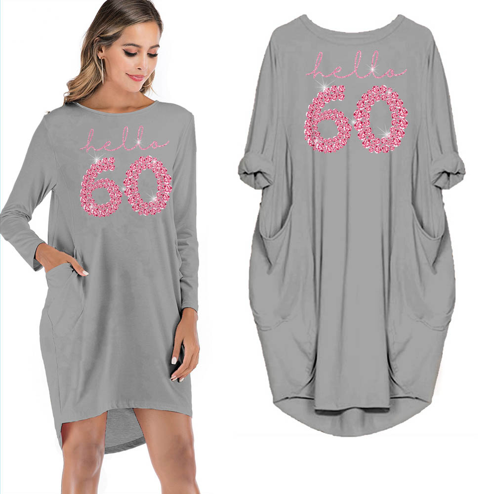 Hello 60 Birthday Pocket Dress 7