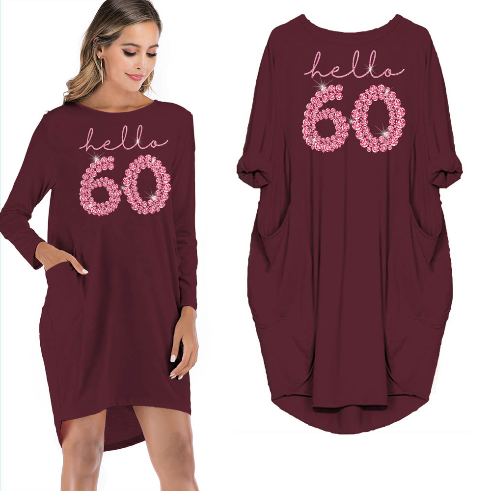 Hello 60 Birthday Pocket Dress 6