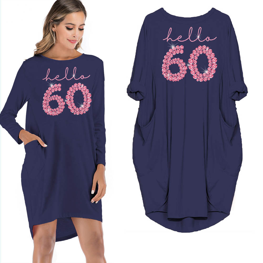 Hello 60 Birthday Pocket Dress 3