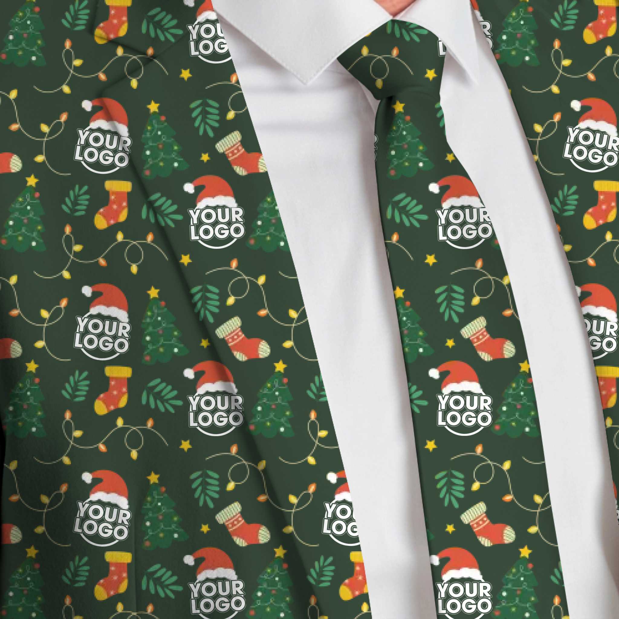  Custom Logo Or Face Christmas Tie 3