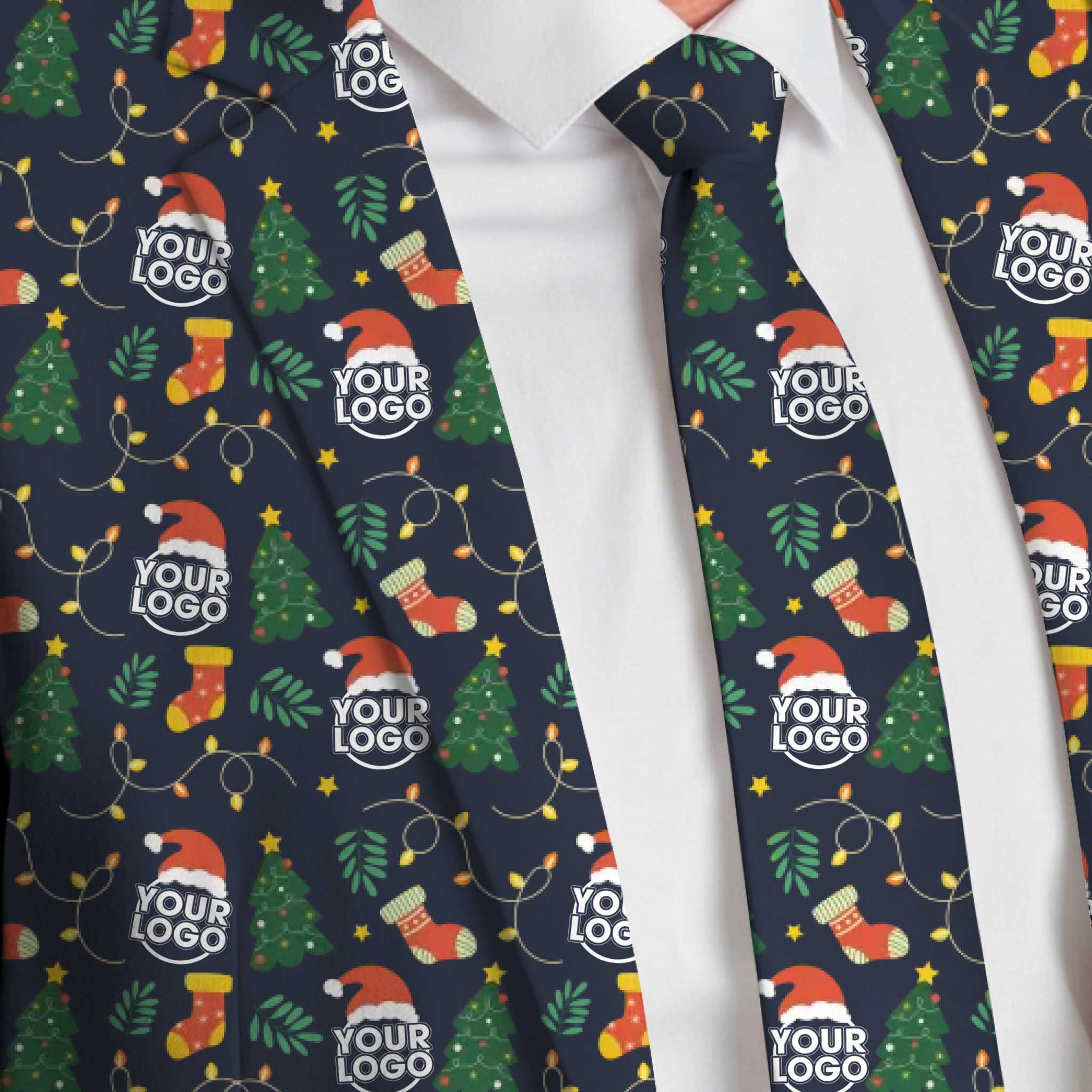  Custom Logo Or Face Christmas Tie 4