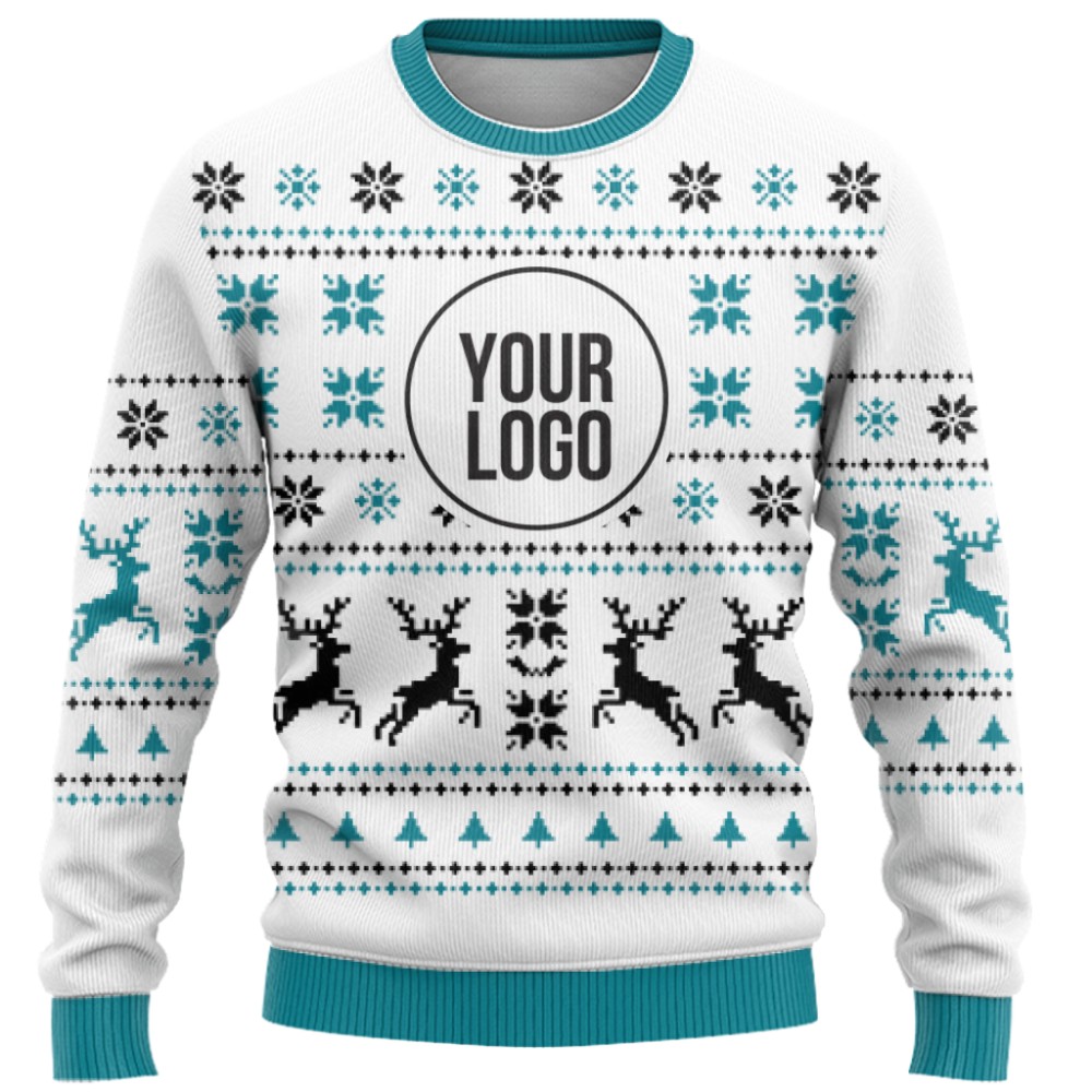 Basic Custom Logo Christmas Sweater White  5