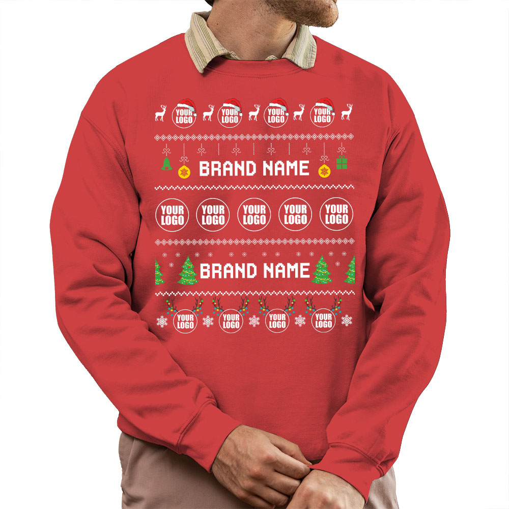 Brilliant Custom Logo And Name Ugly Christmas Sweatshirt 4
