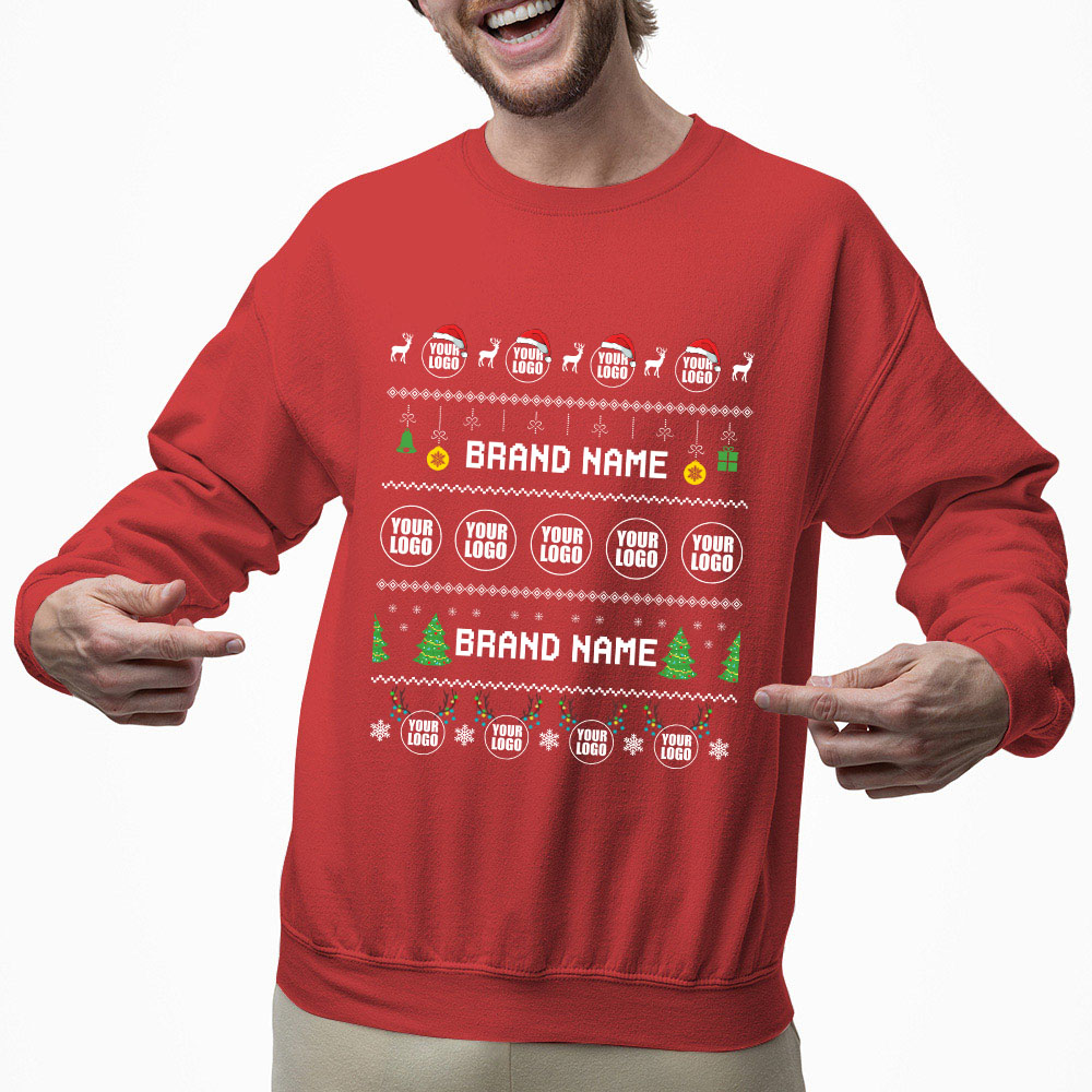 Brilliant Custom Logo And Name Ugly Christmas Sweatshirt 5