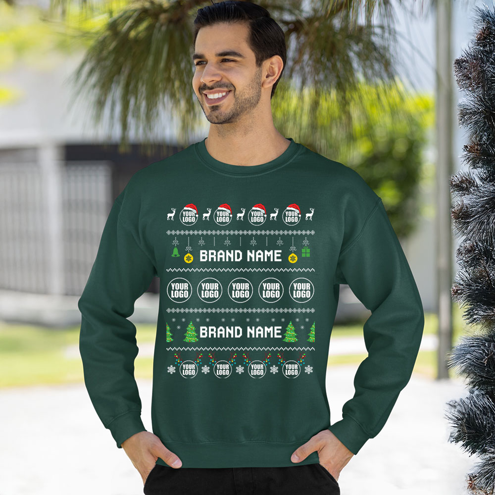 Brilliant Custom Logo And Name Ugly Christmas Sweatshirt 6