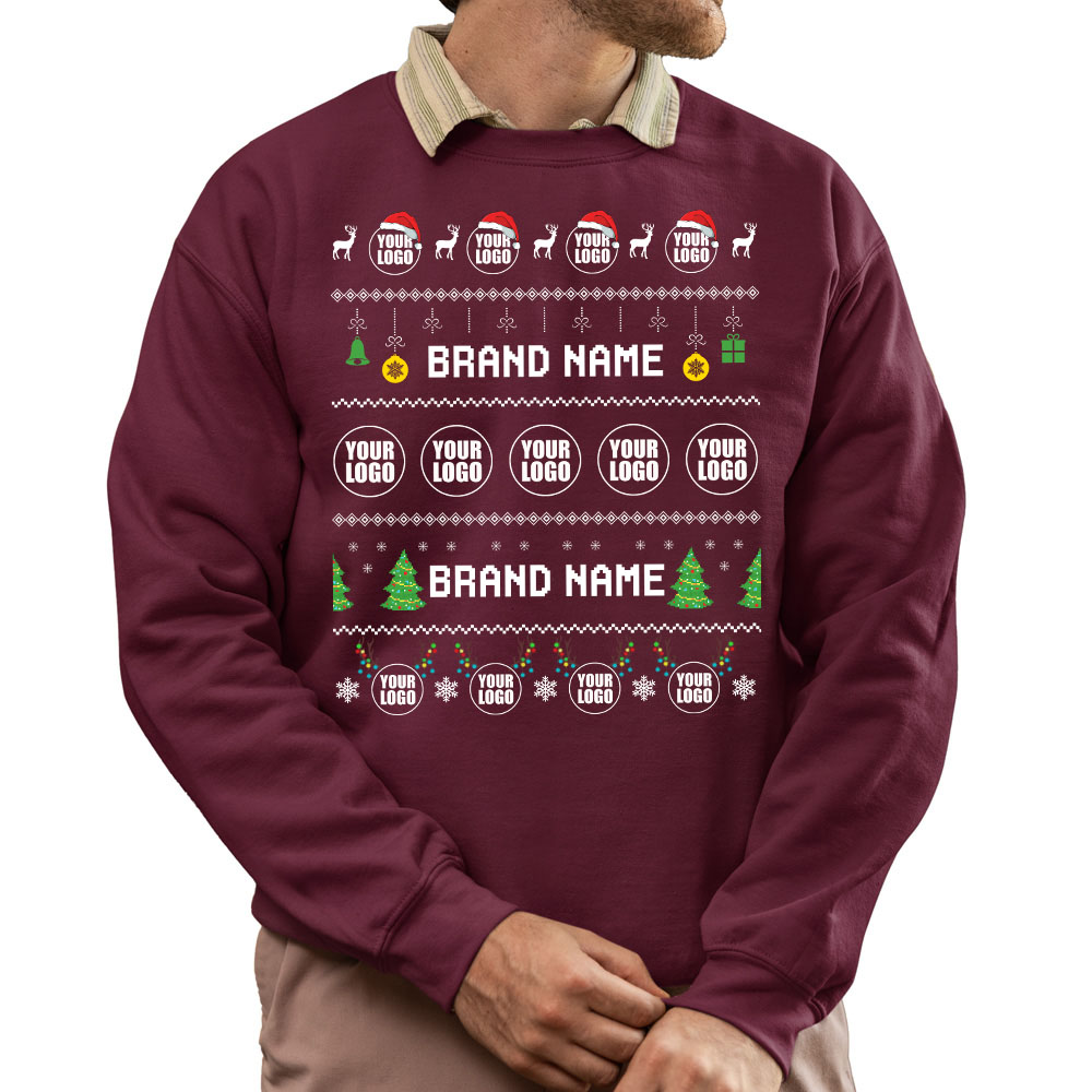 Brilliant Custom Logo And Name Ugly Christmas Sweatshirt 8