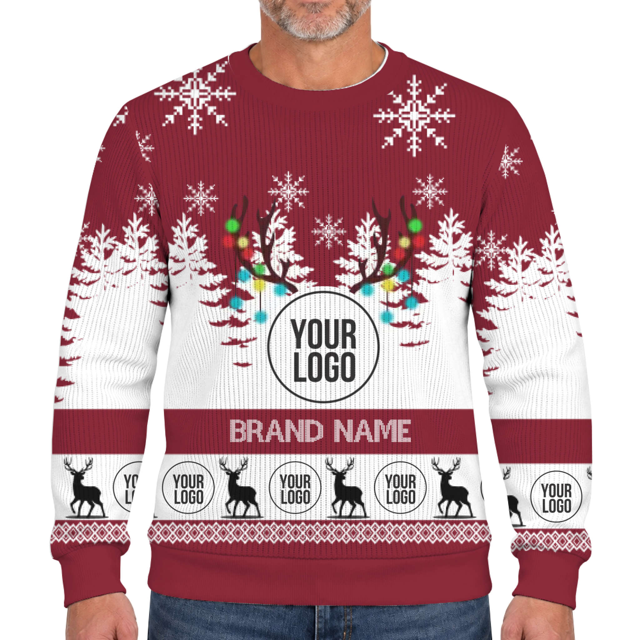 Custom Brand Logo And Name Ugly Christmas Soft Sweater  5
