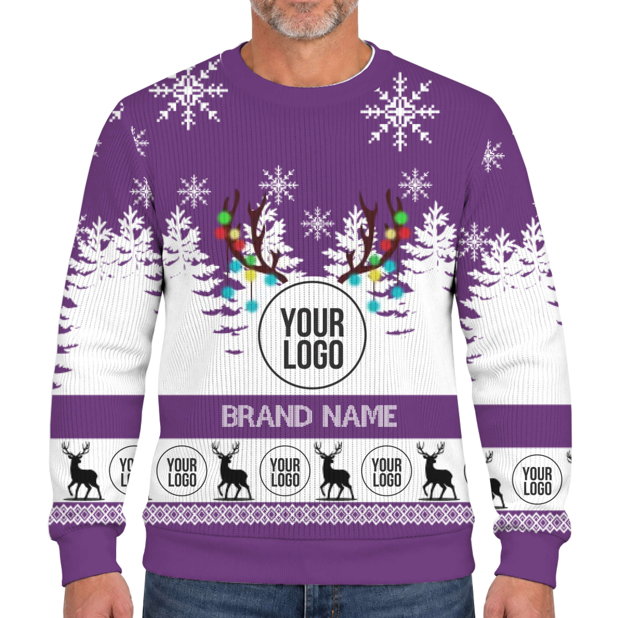 Custom Brand Logo And Name Ugly Christmas Soft Sweater  10