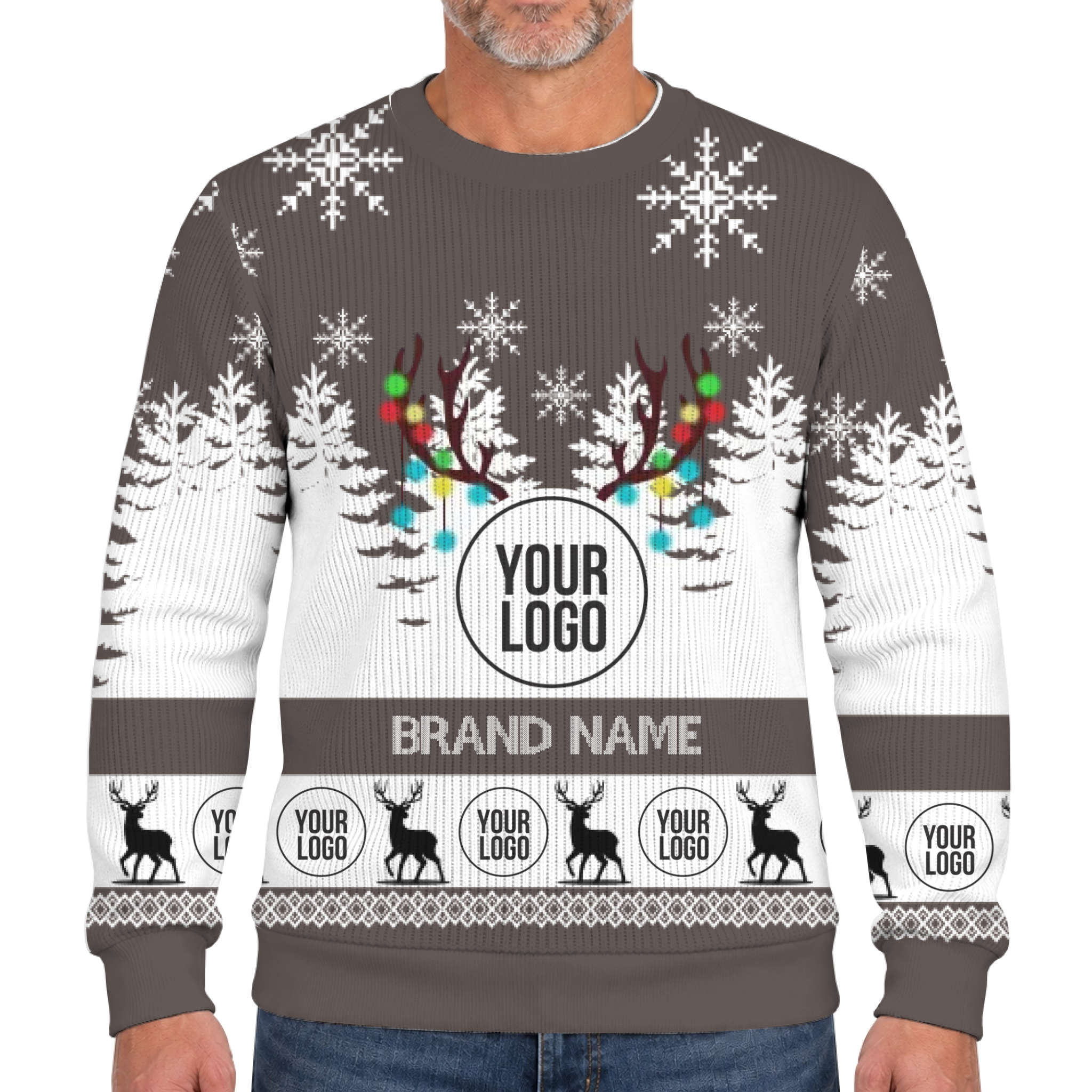 Custom Brand Logo And Name Ugly Christmas Soft Sweater  7