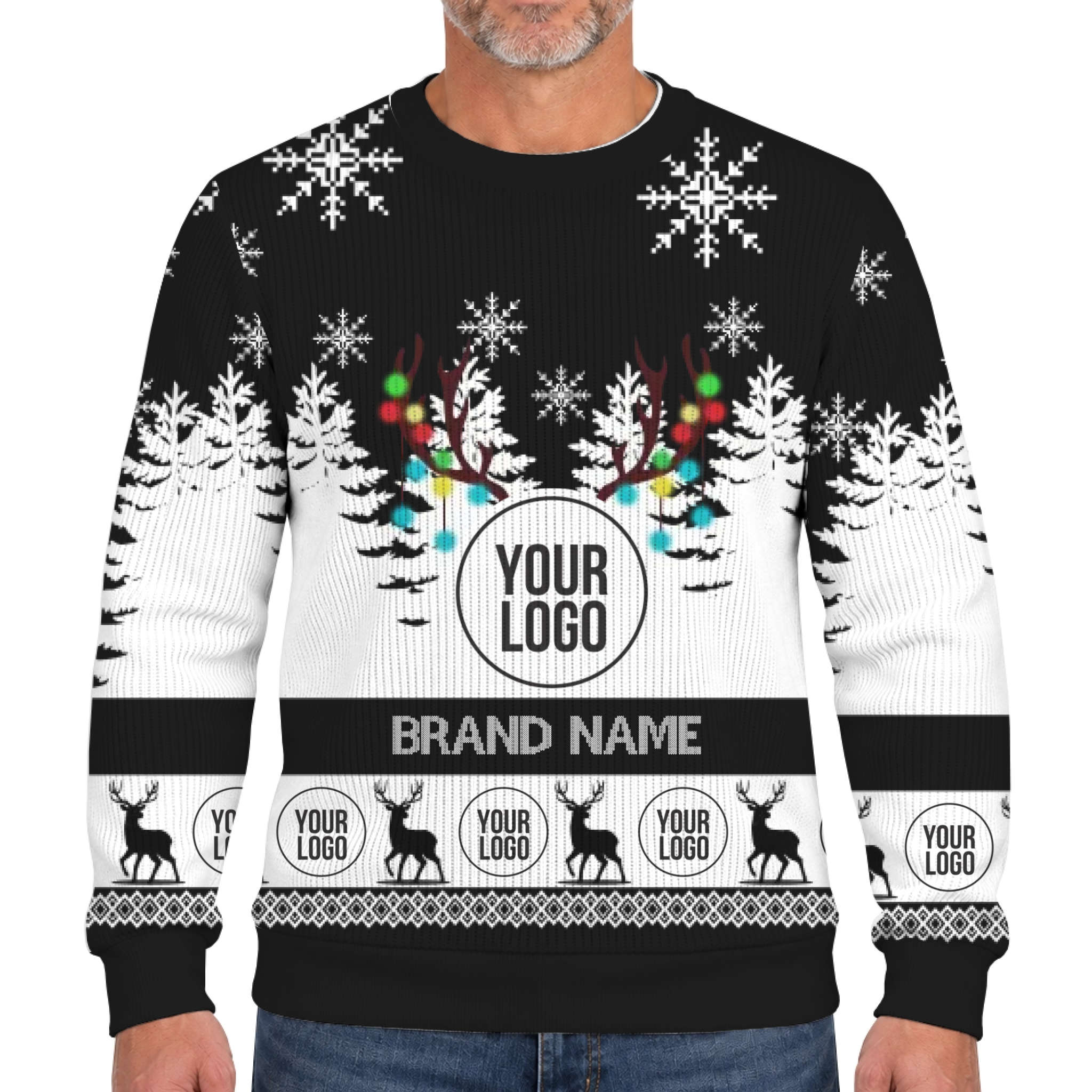 Custom Brand Logo And Name Ugly Christmas Soft Sweater  8