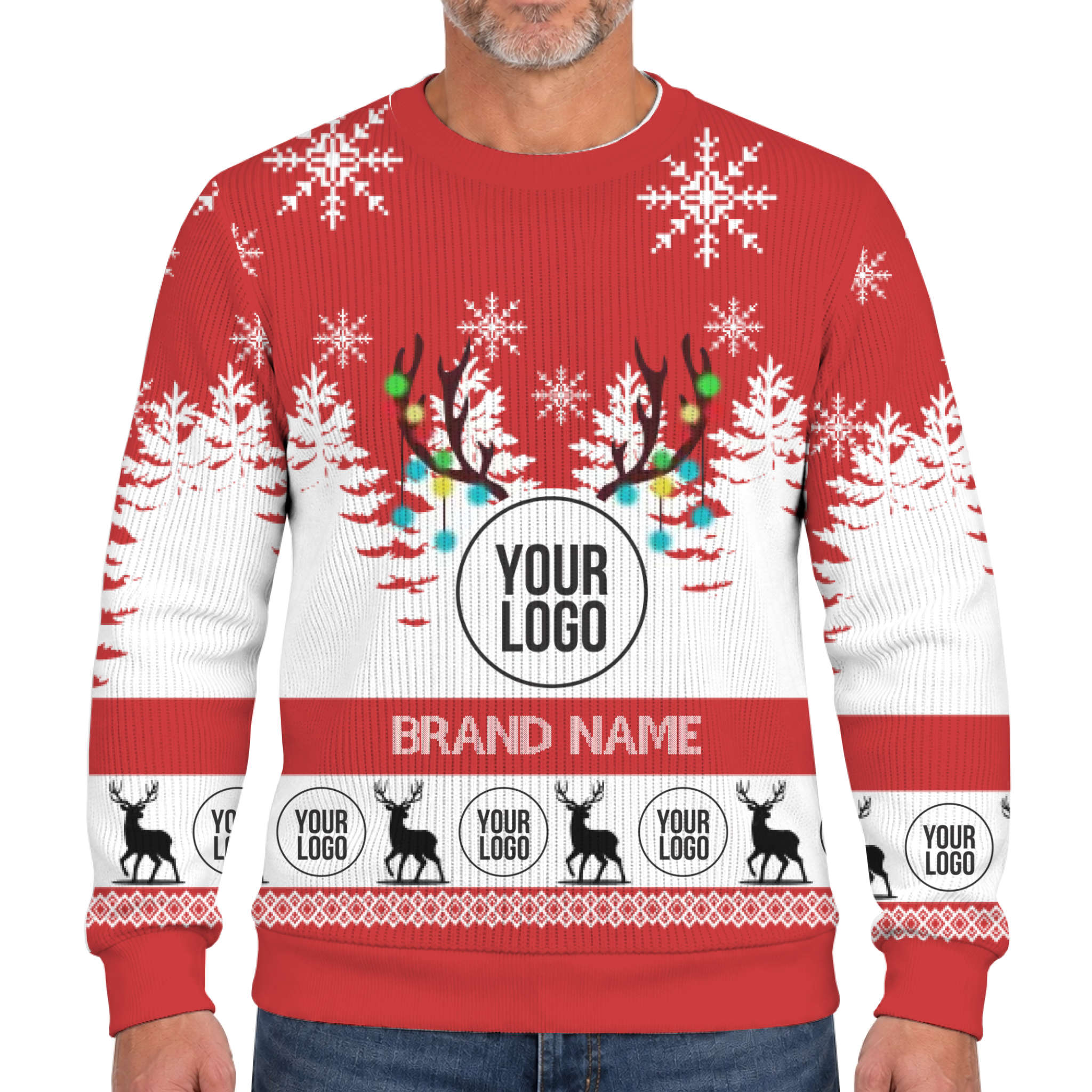 Custom Brand Logo And Name Ugly Christmas Soft Sweater  4