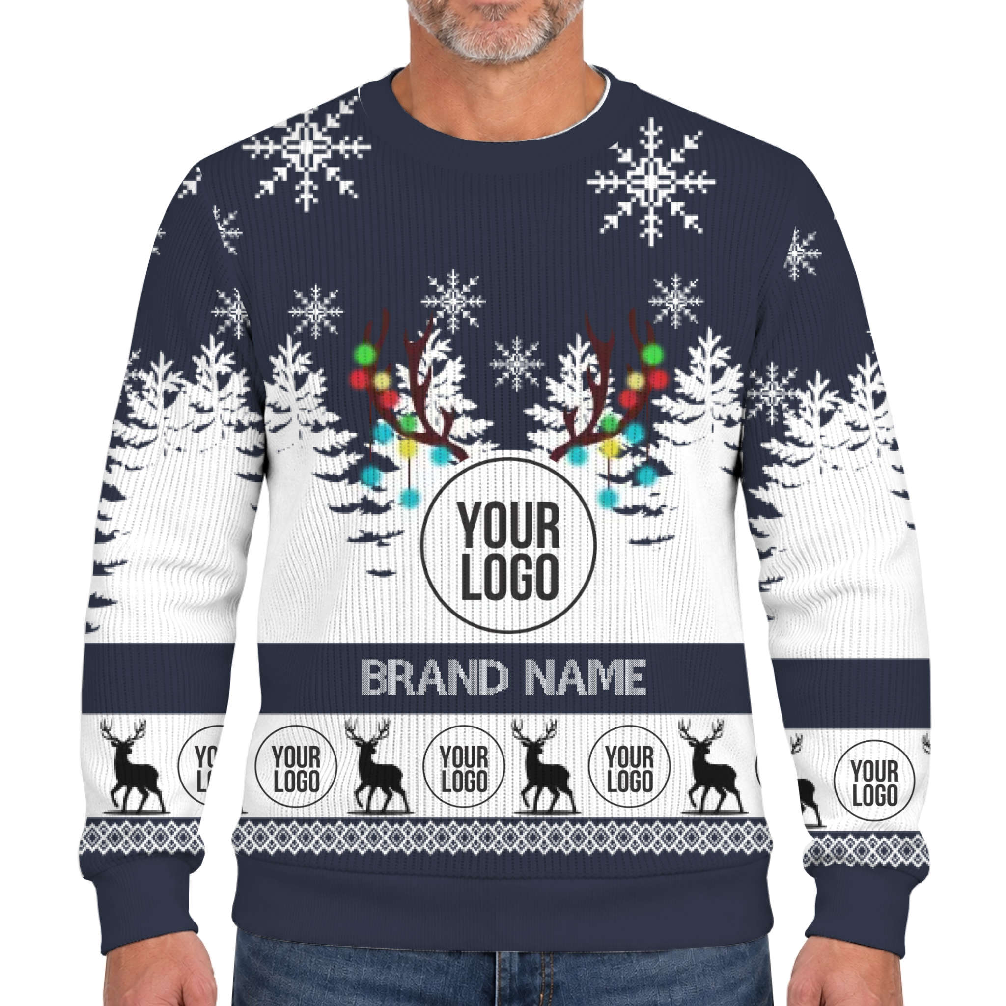 Custom Brand Logo And Name Ugly Christmas Soft Sweater  11