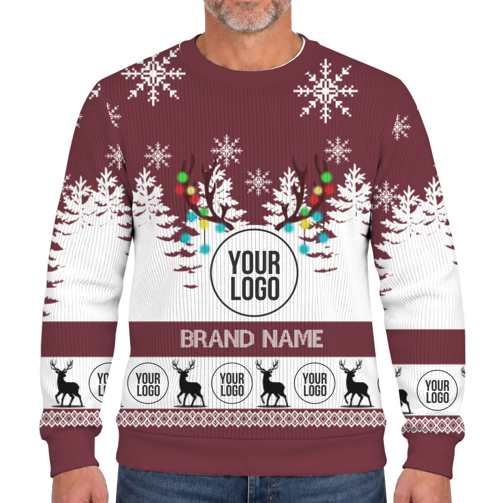 Custom Brand Logo And Name Ugly Christmas Soft Sweater  9