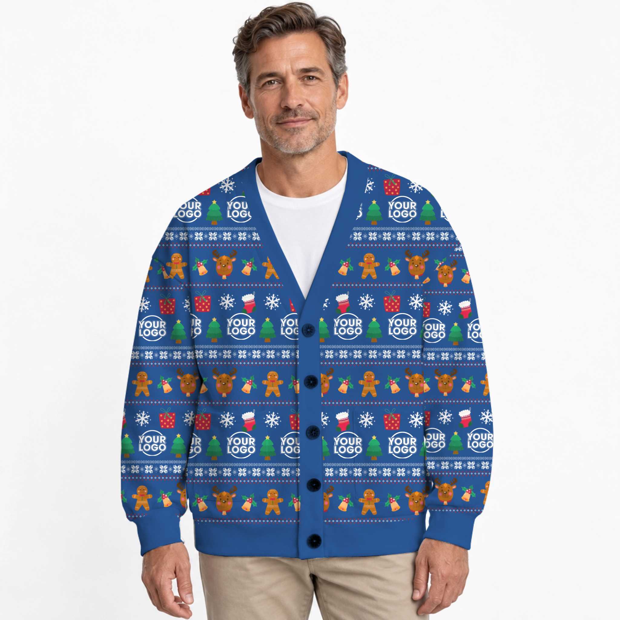 Custom Christmas Cardigan With Logo Or Face Unisex  4