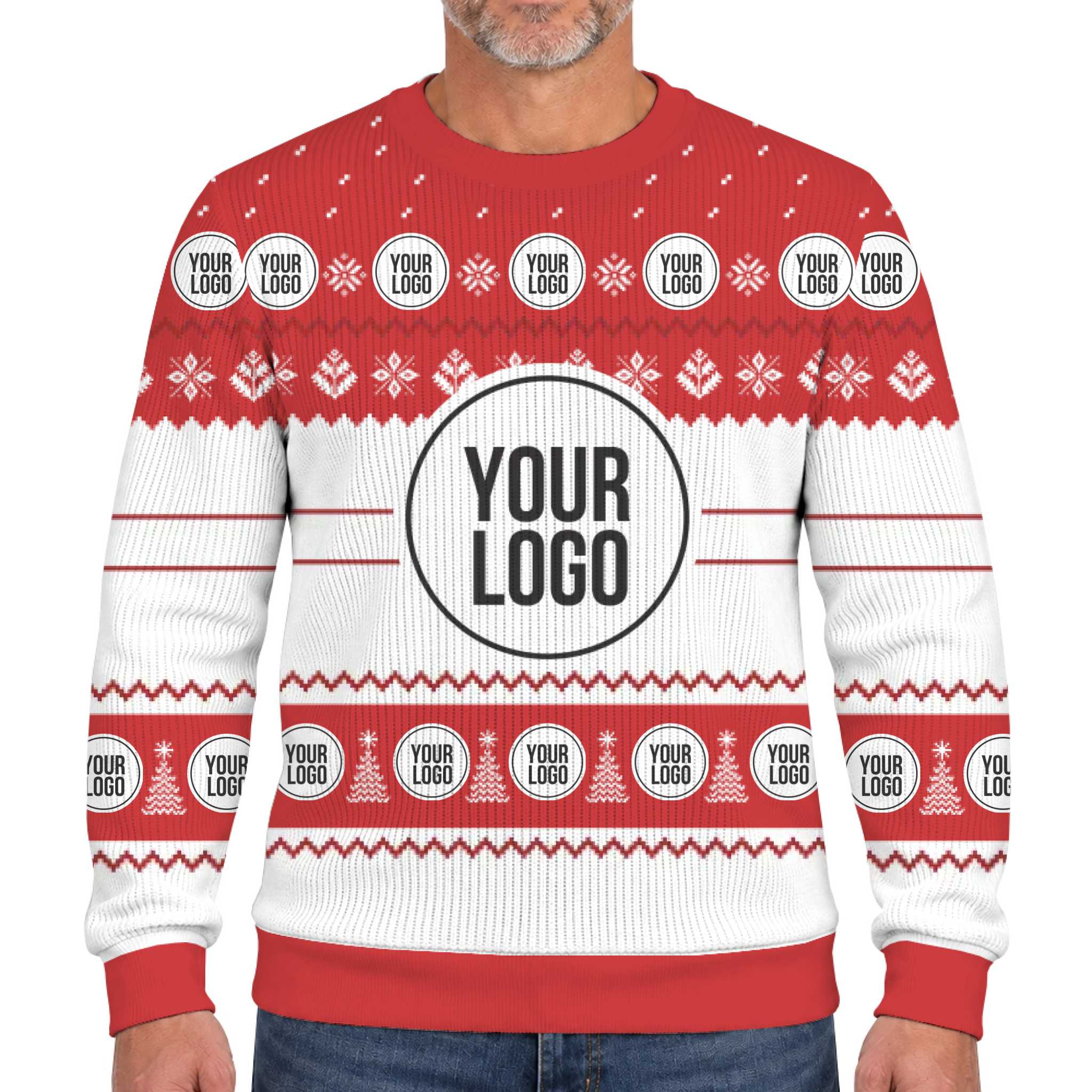 Custom Company Logo Christmas Lookalike Knit Sweater  5