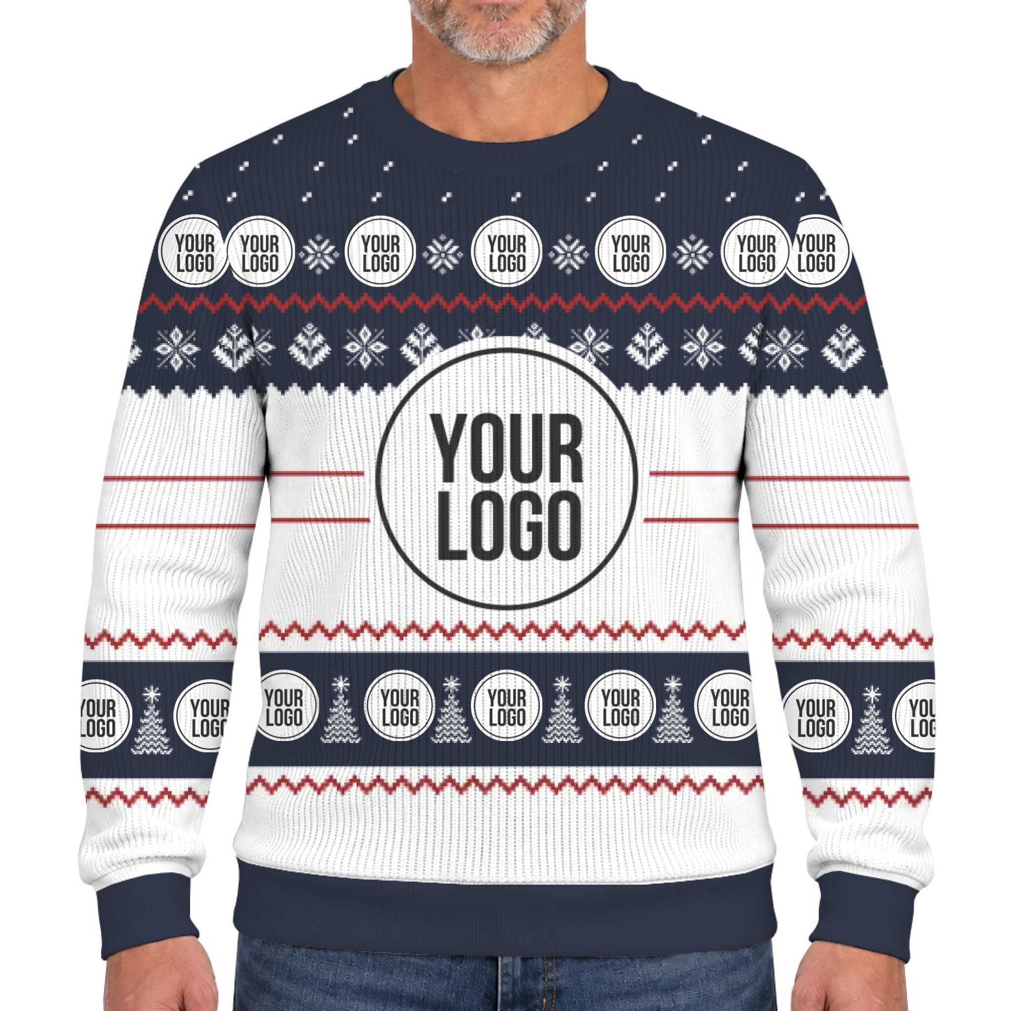 Custom Company Logo Christmas Lookalike Knit Sweater  2