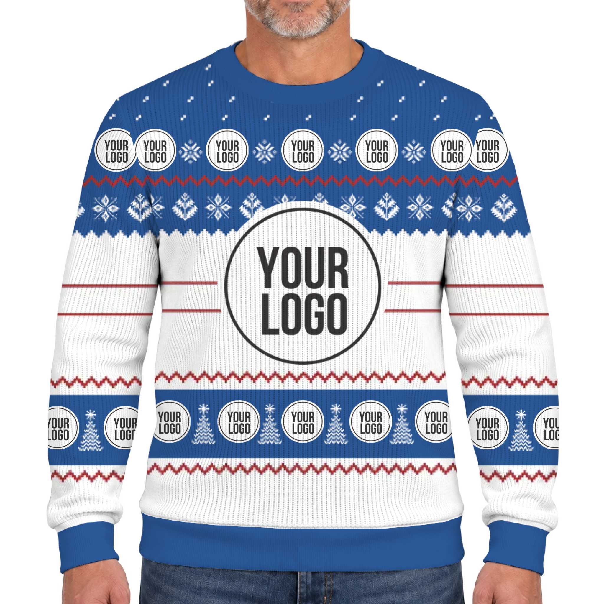 Custom Company Logo Christmas Lookalike Knit Sweater  4