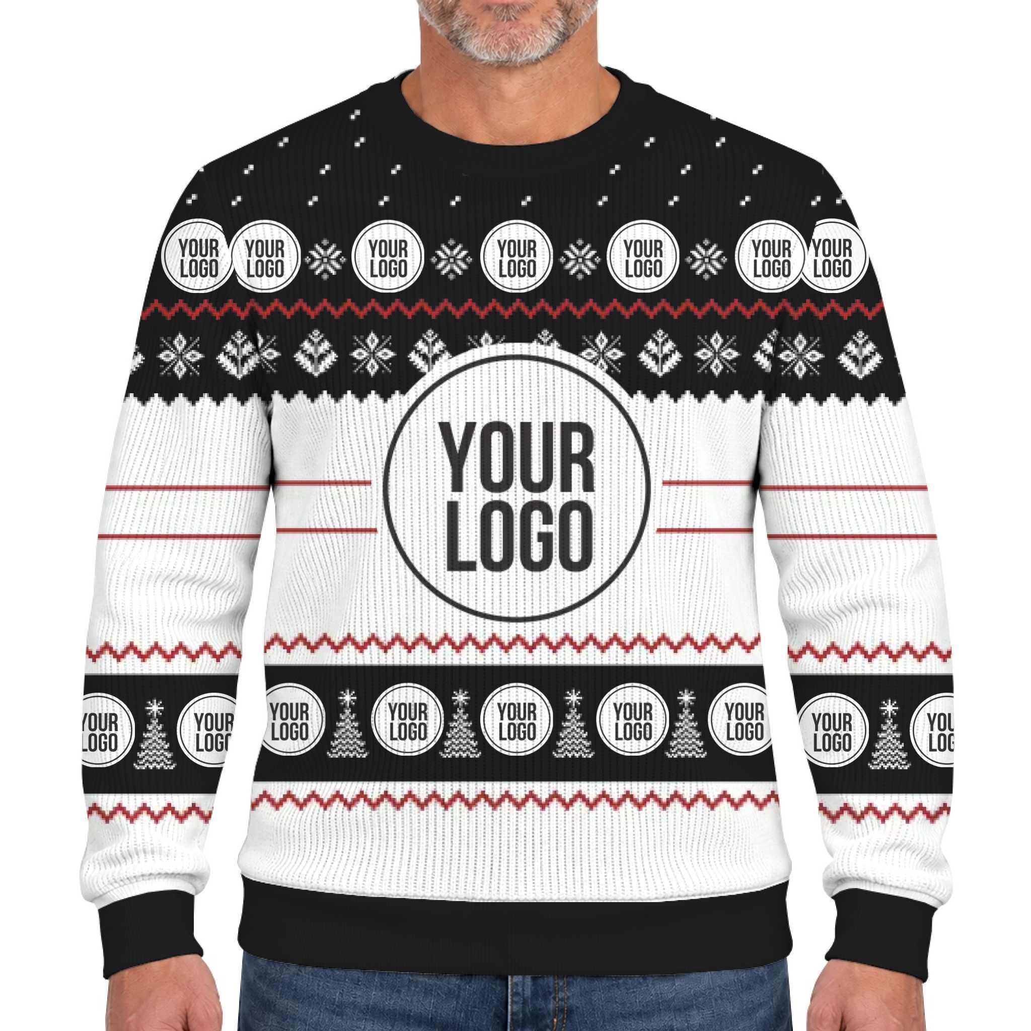 Custom Company Logo Christmas Lookalike Knit Sweater  6