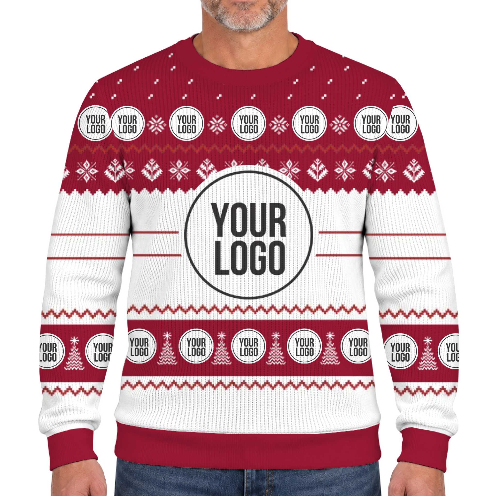 Custom Company Logo Christmas Lookalike Knit Sweater  7