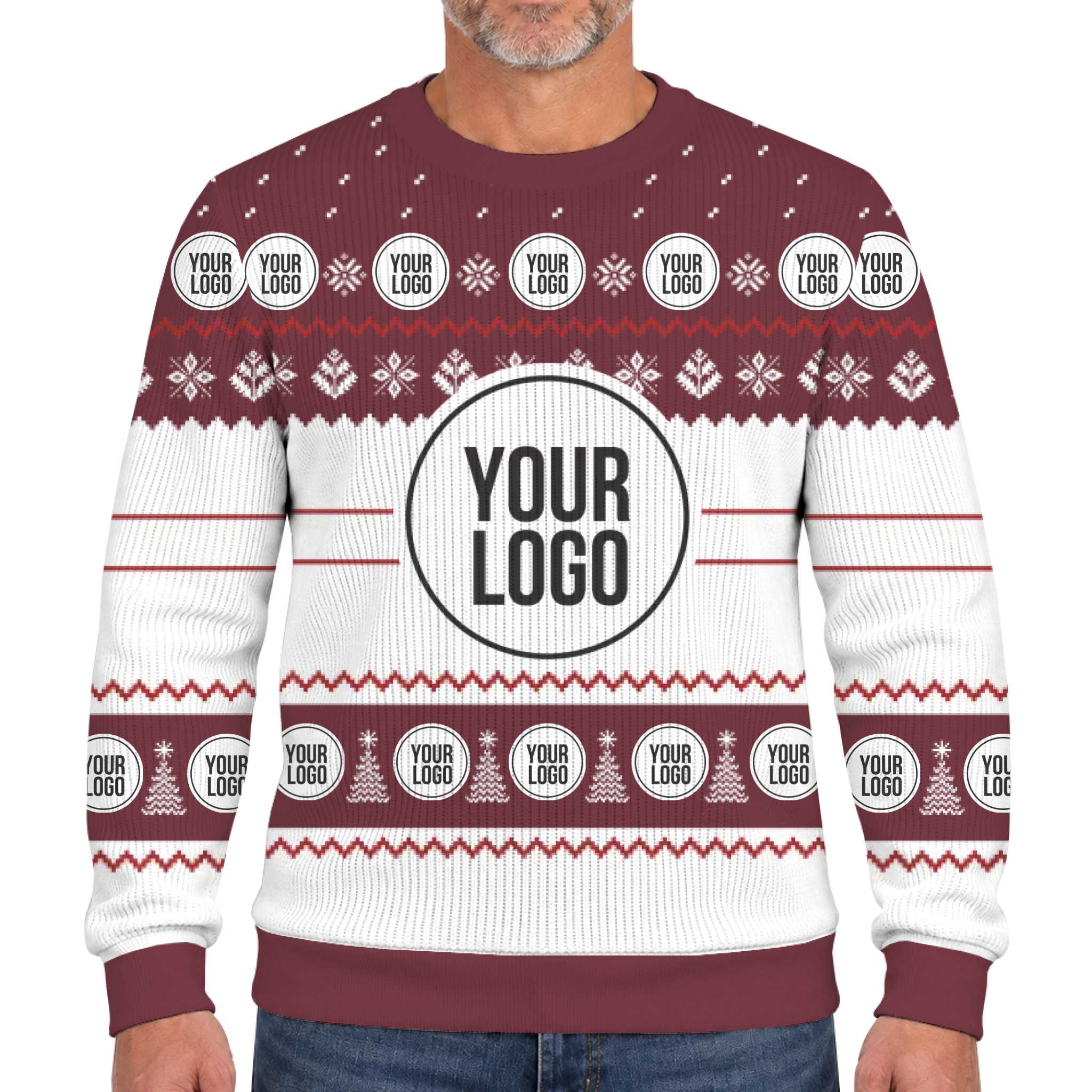 Custom Company Logo Christmas Lookalike Knit Sweater  9