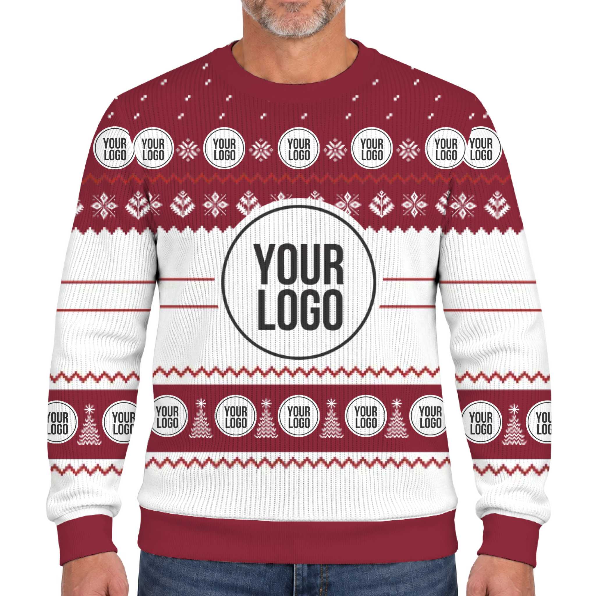 Custom Company Logo Christmas Lookalike Knit Sweater  10